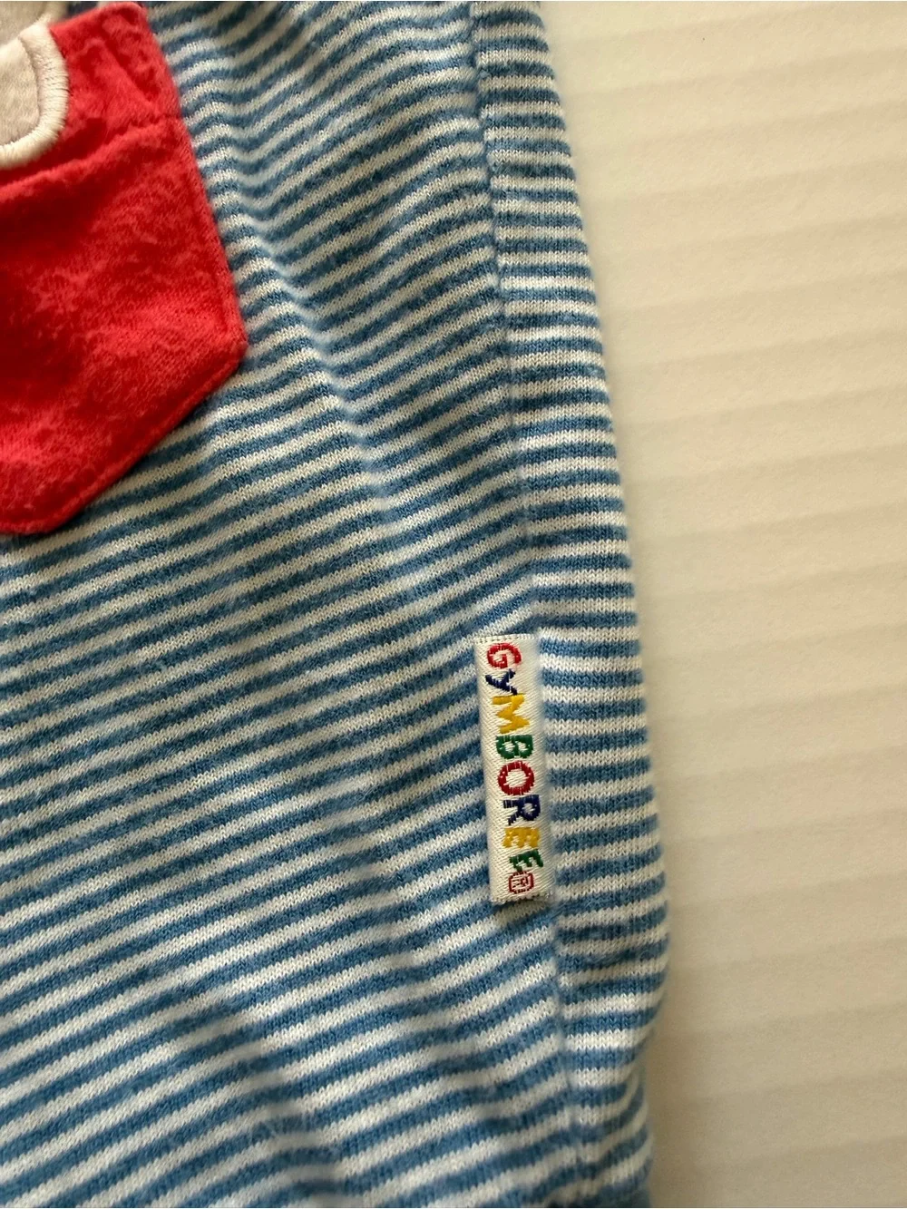 Vintage Gymboree Striped Romper with Dog Pockets